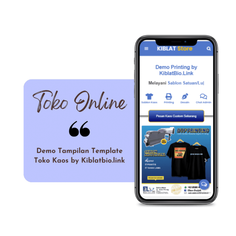 Contoh Halaman Toko Online Kaos